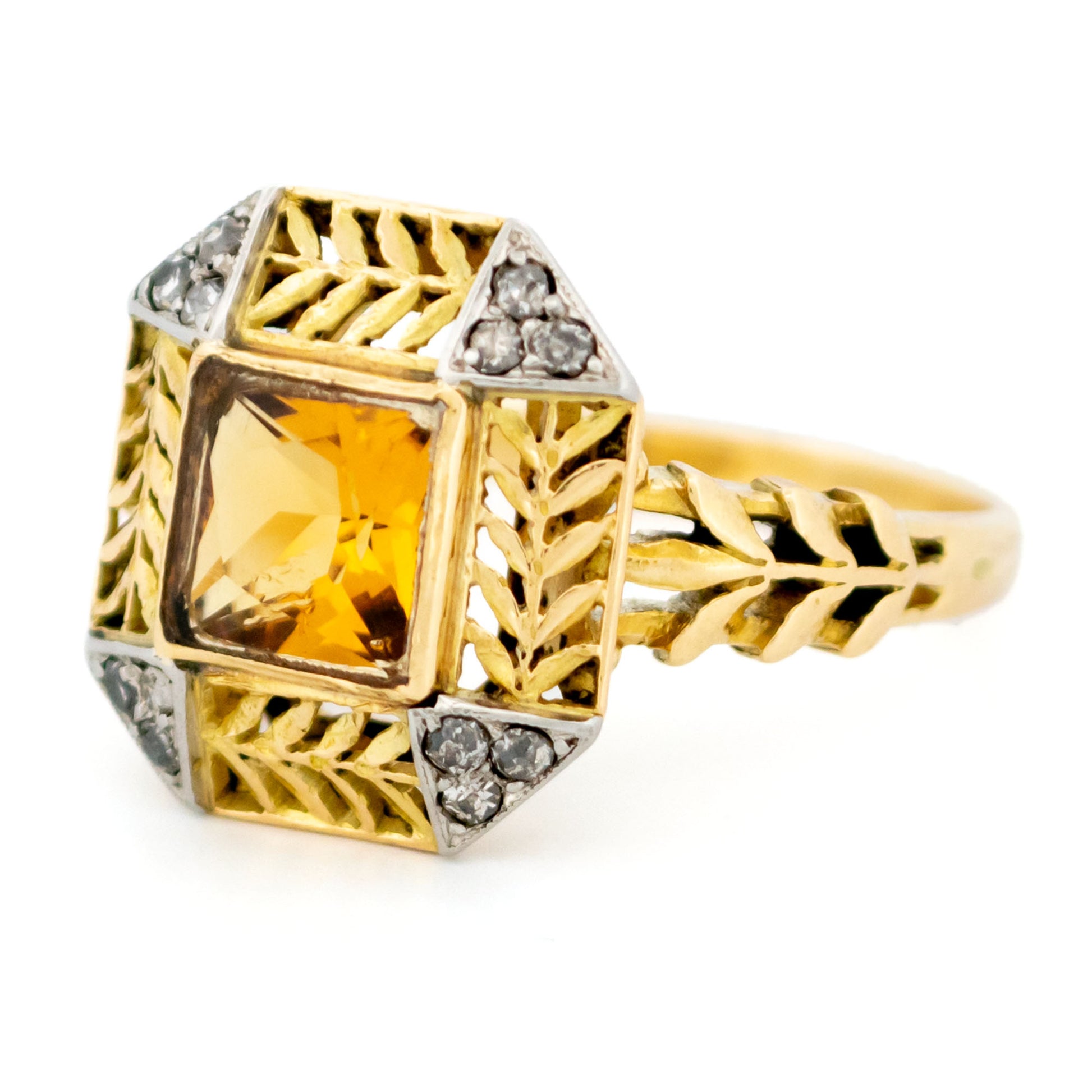 Citrine Diamond 18k Ring 16412-8843