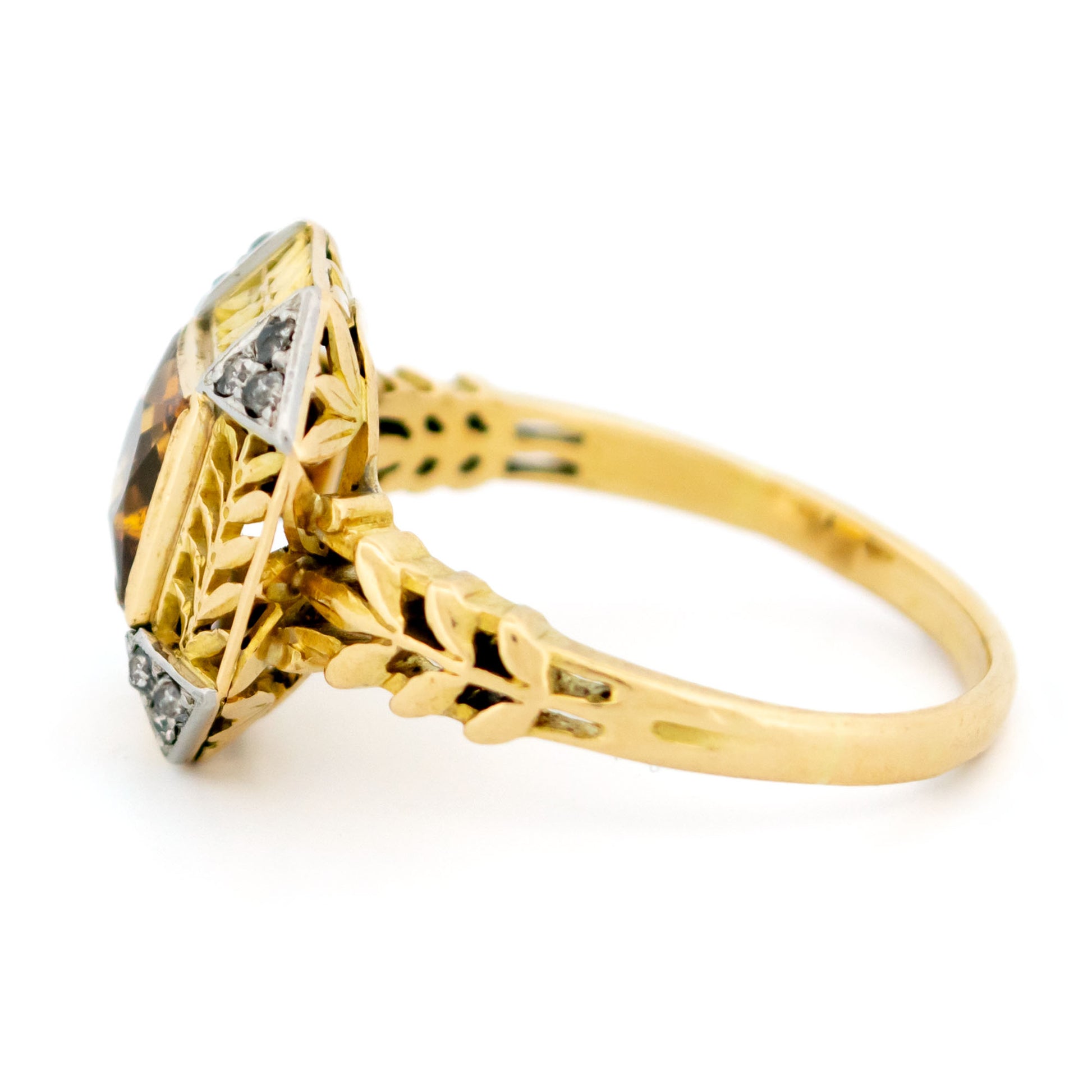 Citrine Diamond 18k Ring 16412-8843