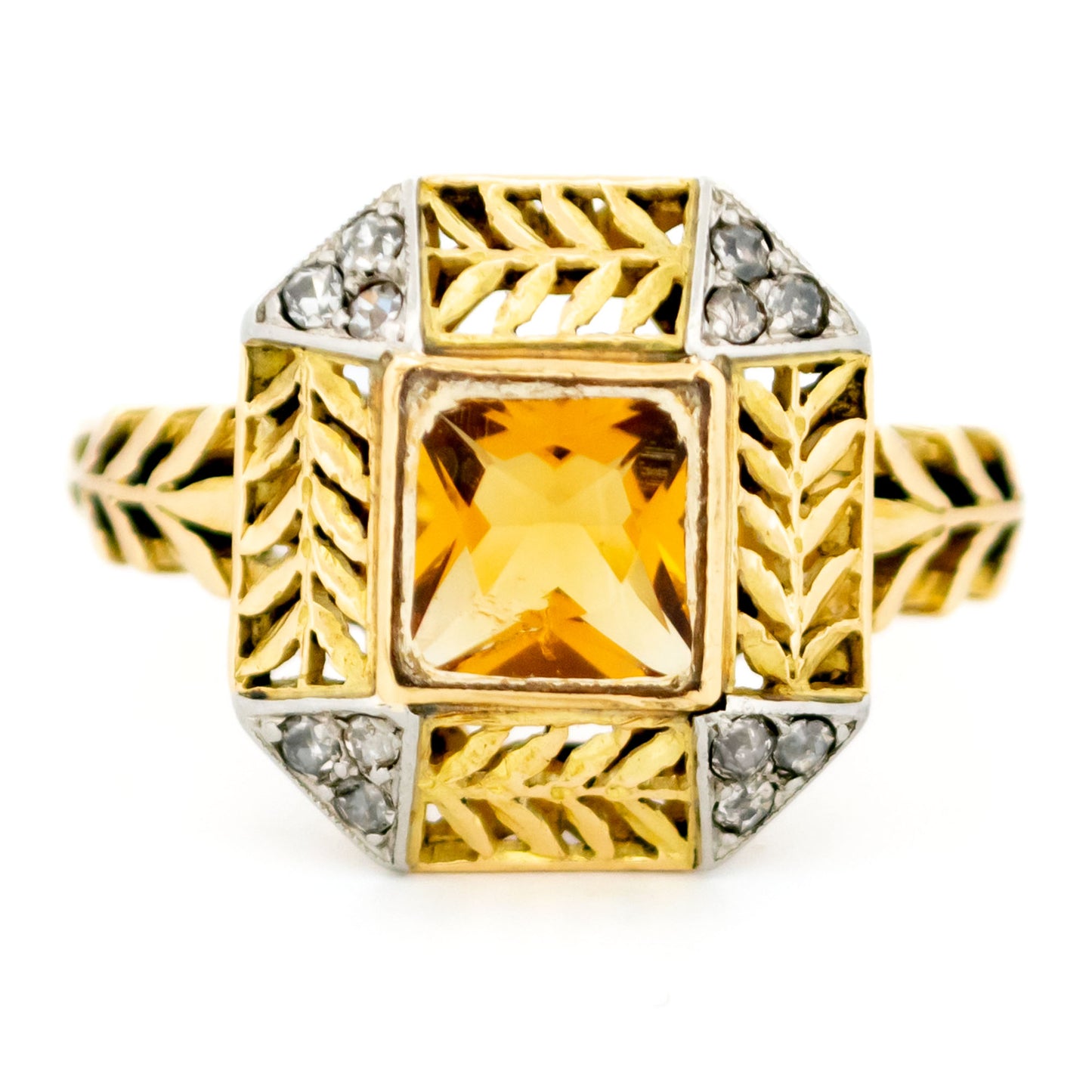Citrine Diamond 18k Ring 16412-8843