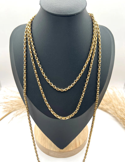 Victorian Antique 9ct Gold Fancy Rolo Link Long Guard Chain