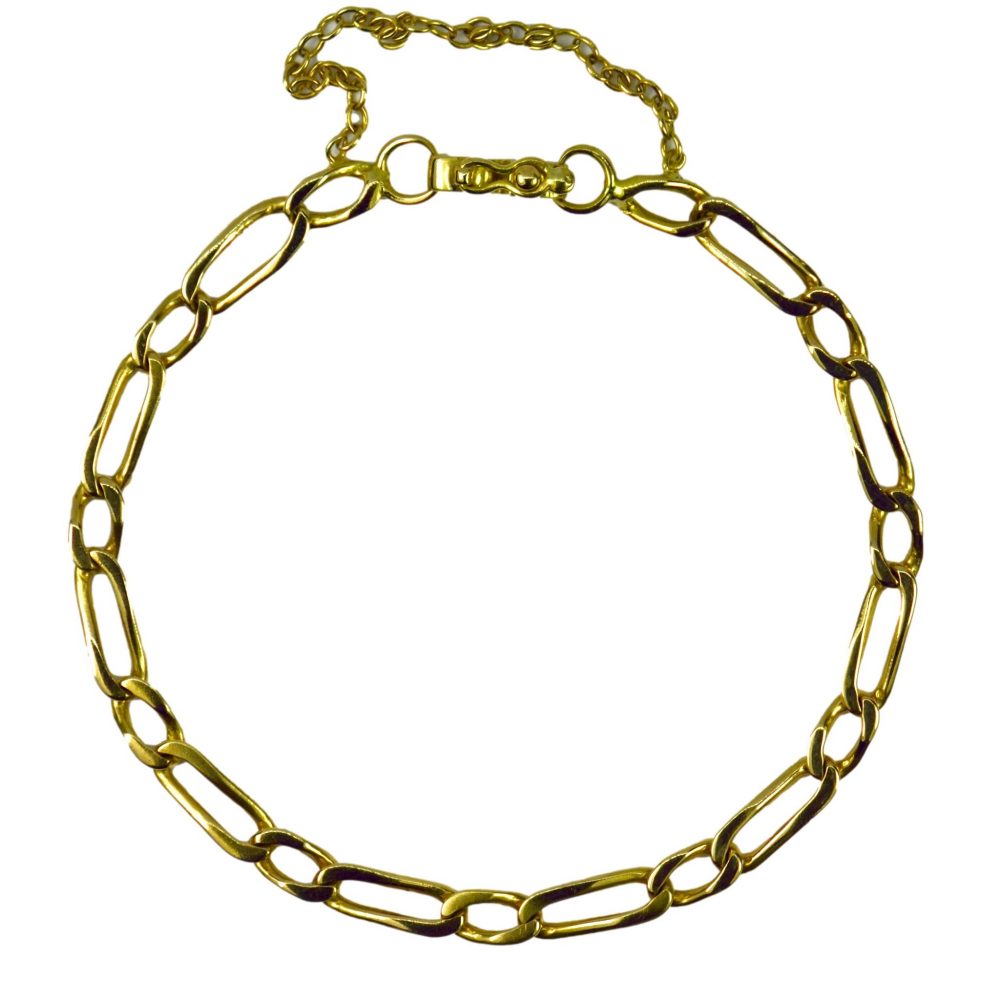 18ct Yellow Gold Twisted Figaro Curb Link Bracelet