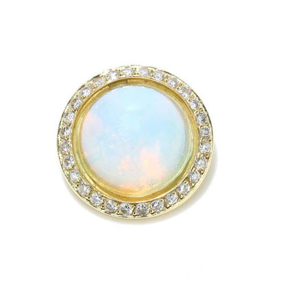 Vintage 1970s Moonstone and Diamond Cluster Pendant by Jack Friedman