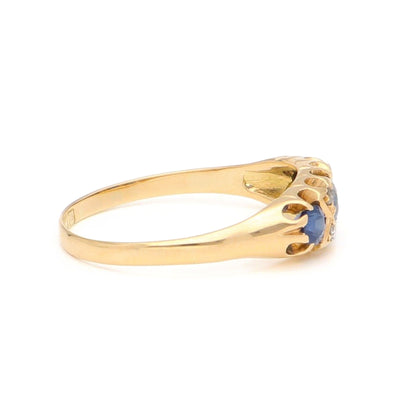 Diamond Sapphire 18k Row Ring 16514-8860