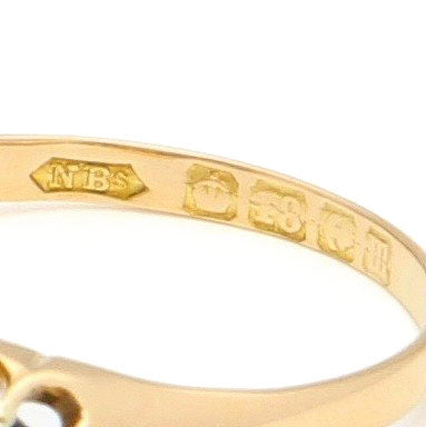 Diamond Sapphire 18k Row Ring 16514-8860