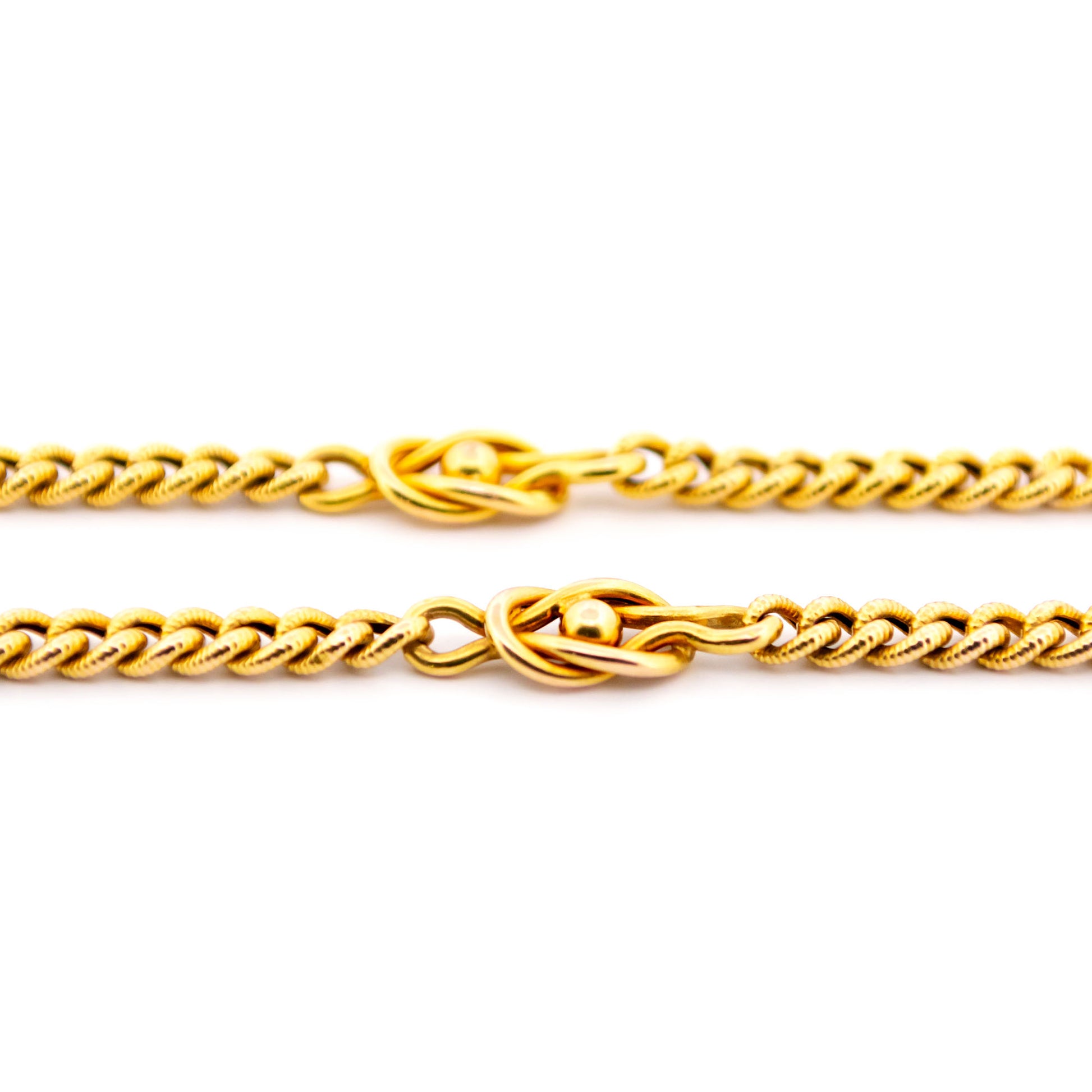 14k Curb With Knot Stations Necklace 16526-8863