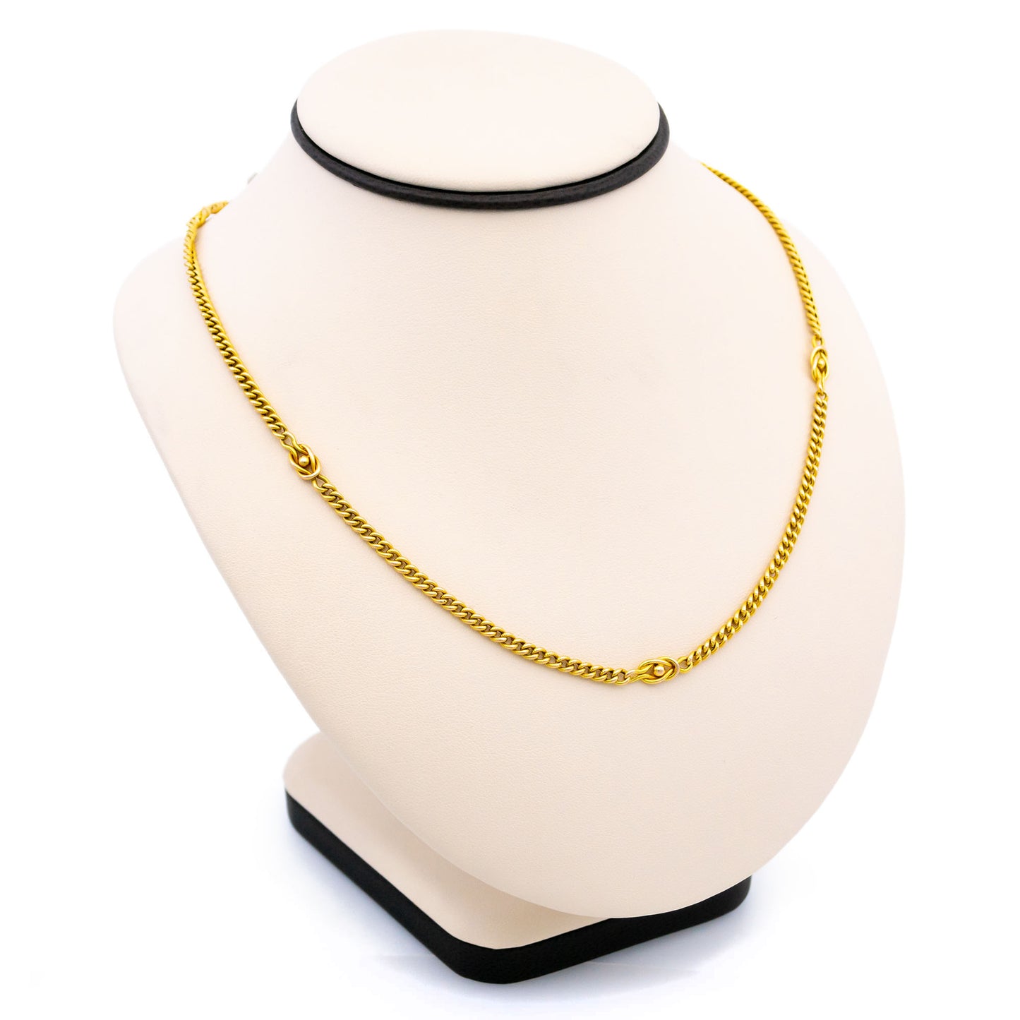 14k Curb With Knot Stations Necklace 16526-8863