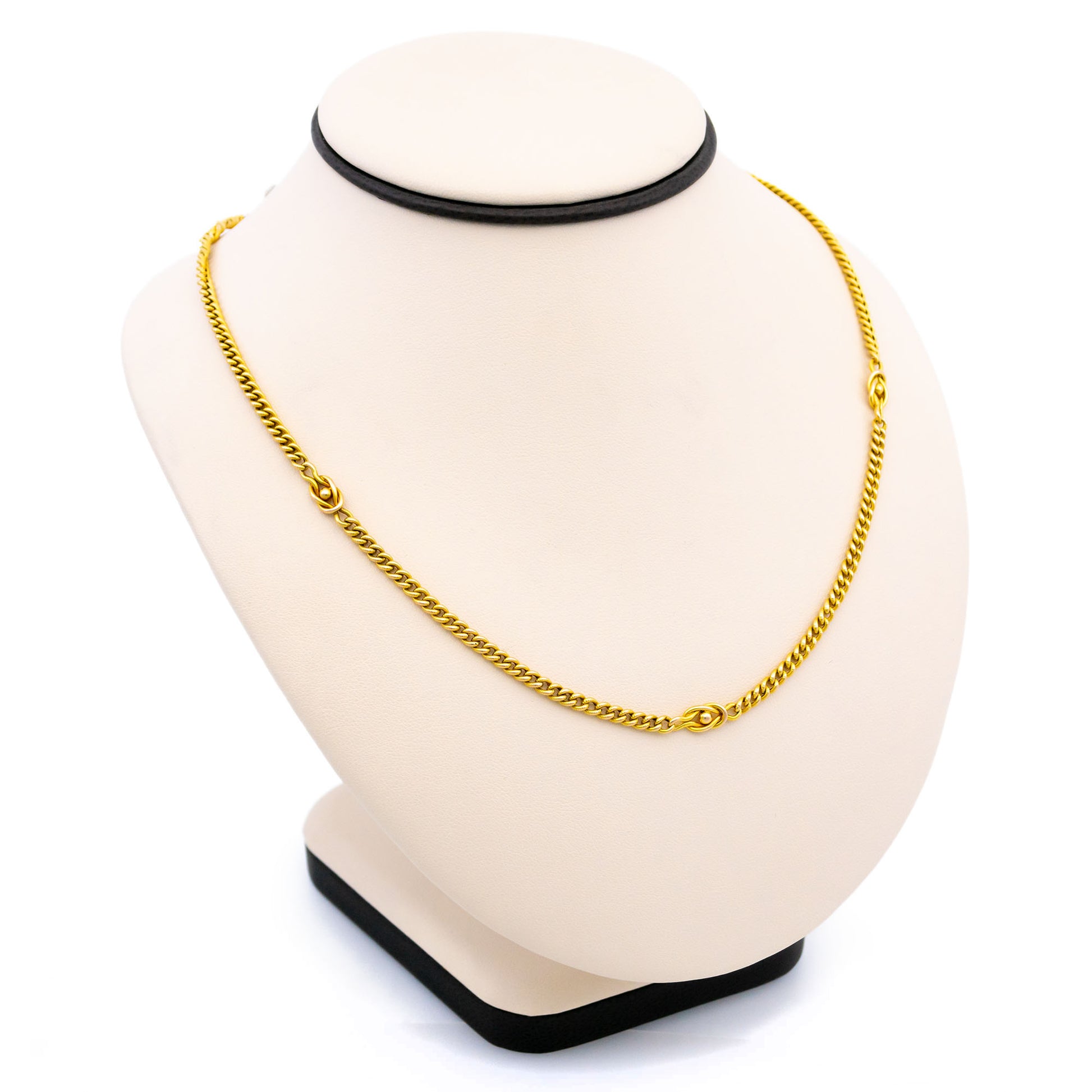 14k Curb With Knot Stations Necklace 16526-8863