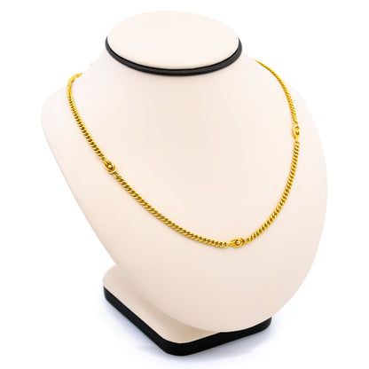 14k Curb With Knot Stations Necklace 16526-8863