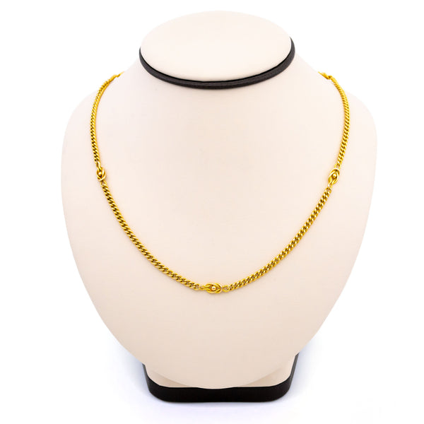 14k Curb With Knot Stations Necklace 16526-8863
