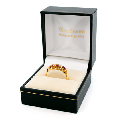 Diamond Ruby 18k Antique Row Ring 16579-8890