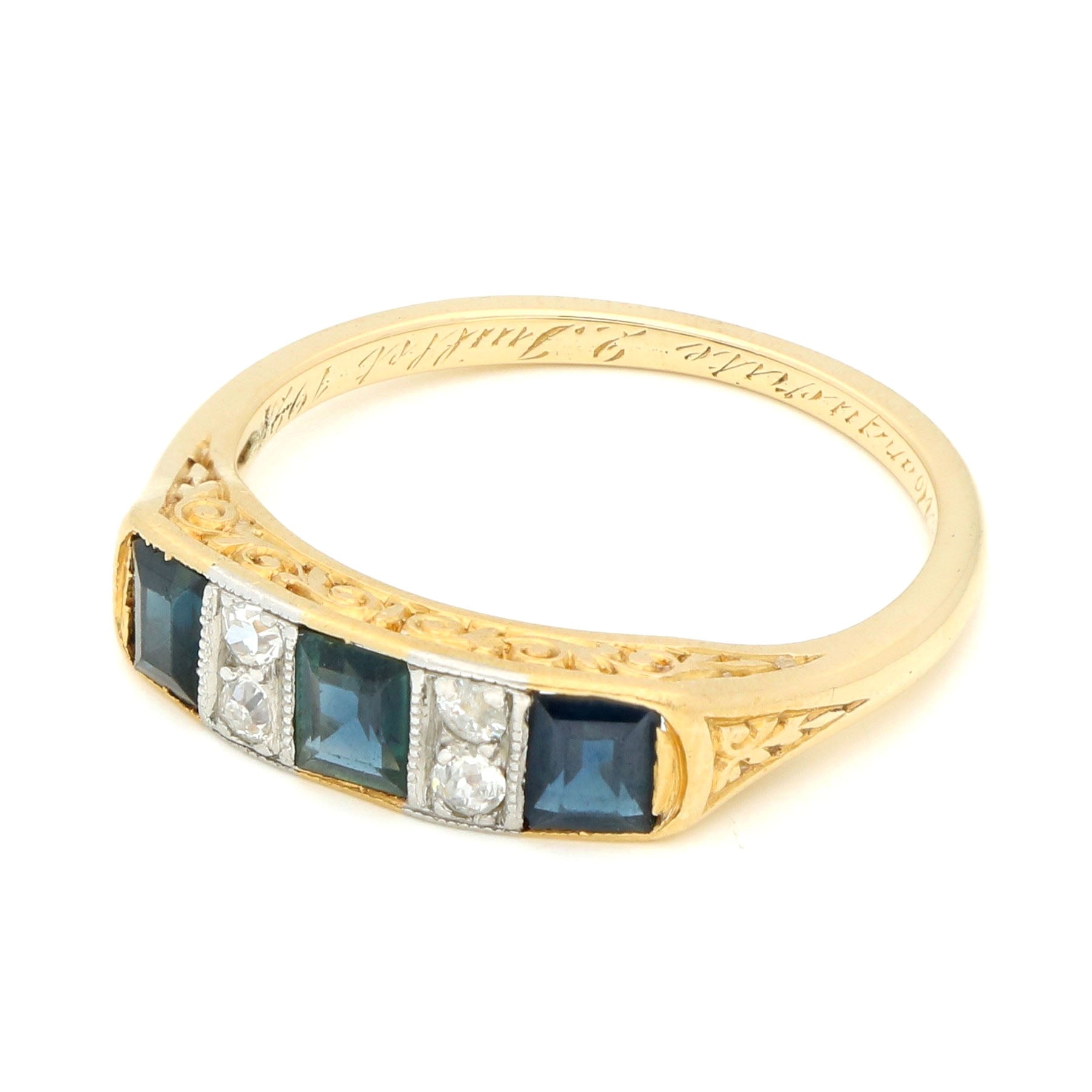 Sapphire Diamond 14k Row Ring 16615-8899