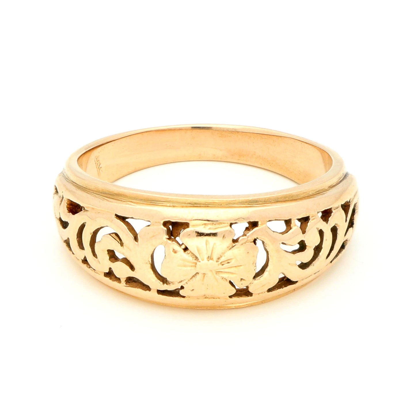 Gold flower band ring 