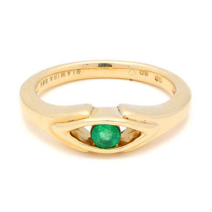 Pre Owned Emerald Solitaire Engagement Ring by Glamira