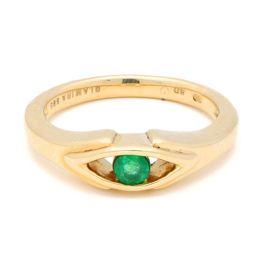 Pre Owned Emerald Solitaire Engagement Ring by Glamira