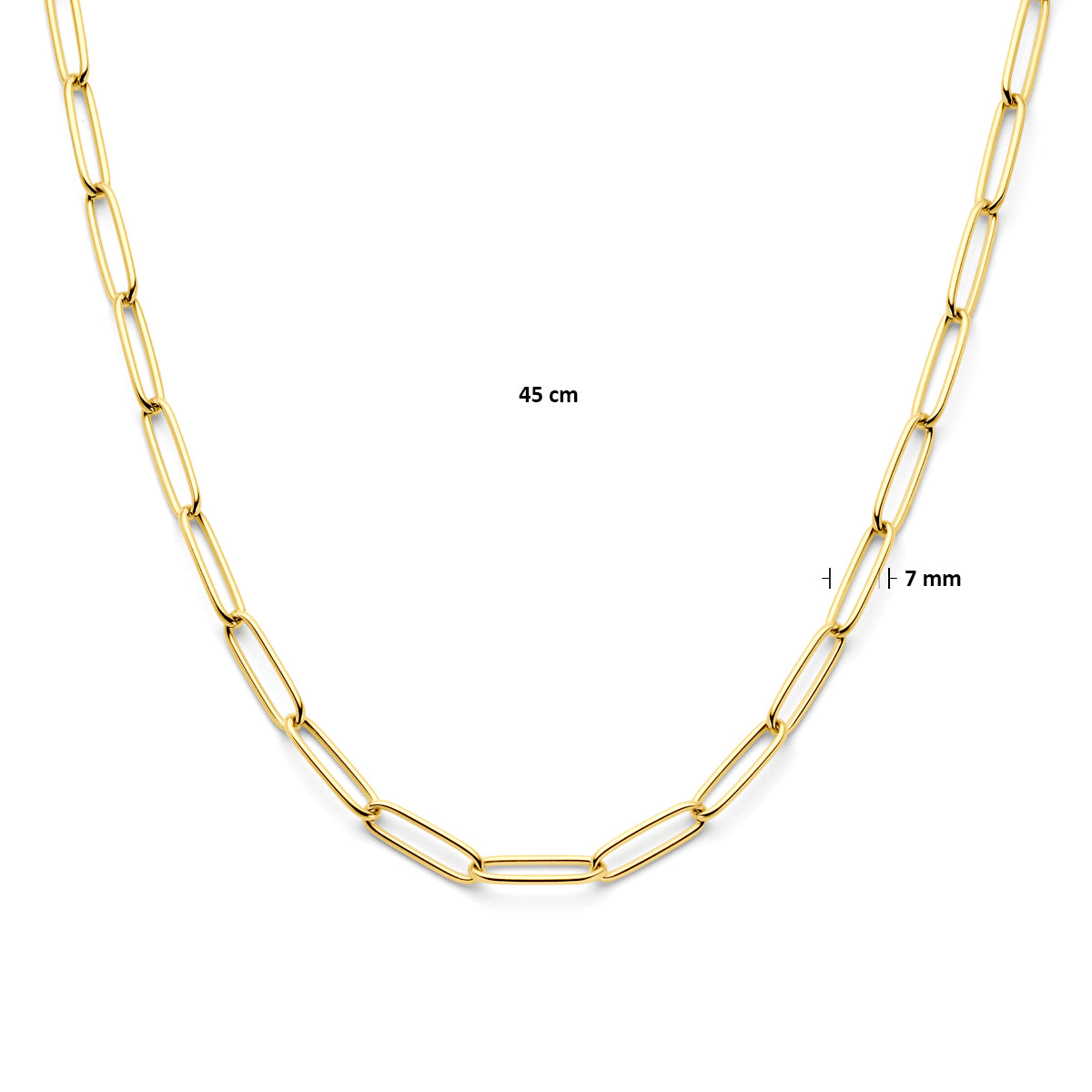 14ct Yellow Gold Paper Clip Link Chain Necklace