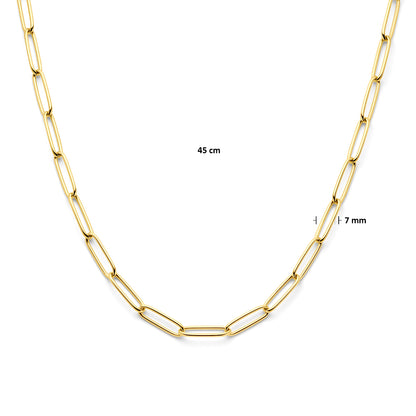 14ct Yellow Gold Paper Clip Link Chain Necklace