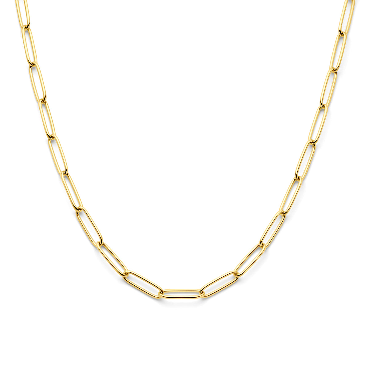 14ct Yellow Gold Paper Clip Link Chain Necklace