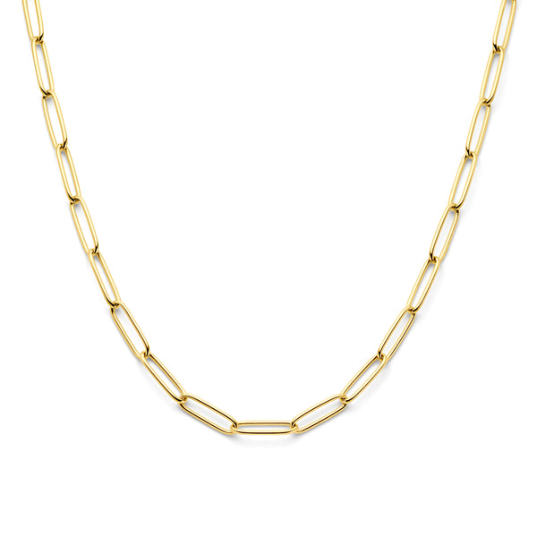14ct Yellow Gold Paper Clip Link Chain Necklace