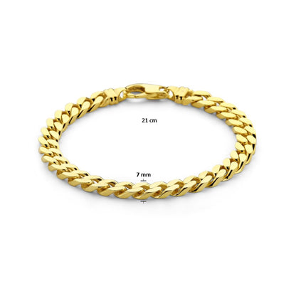Modern 14ct Yellow Gold Curb Link Bracelet