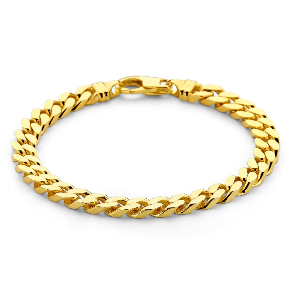 Modern 14ct Yellow Gold Curb Link Bracelet