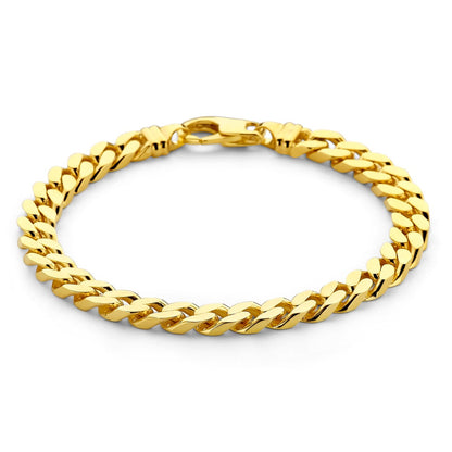 Men's 14 Carat Yellow Gold 7mm Curb Link Bracelet