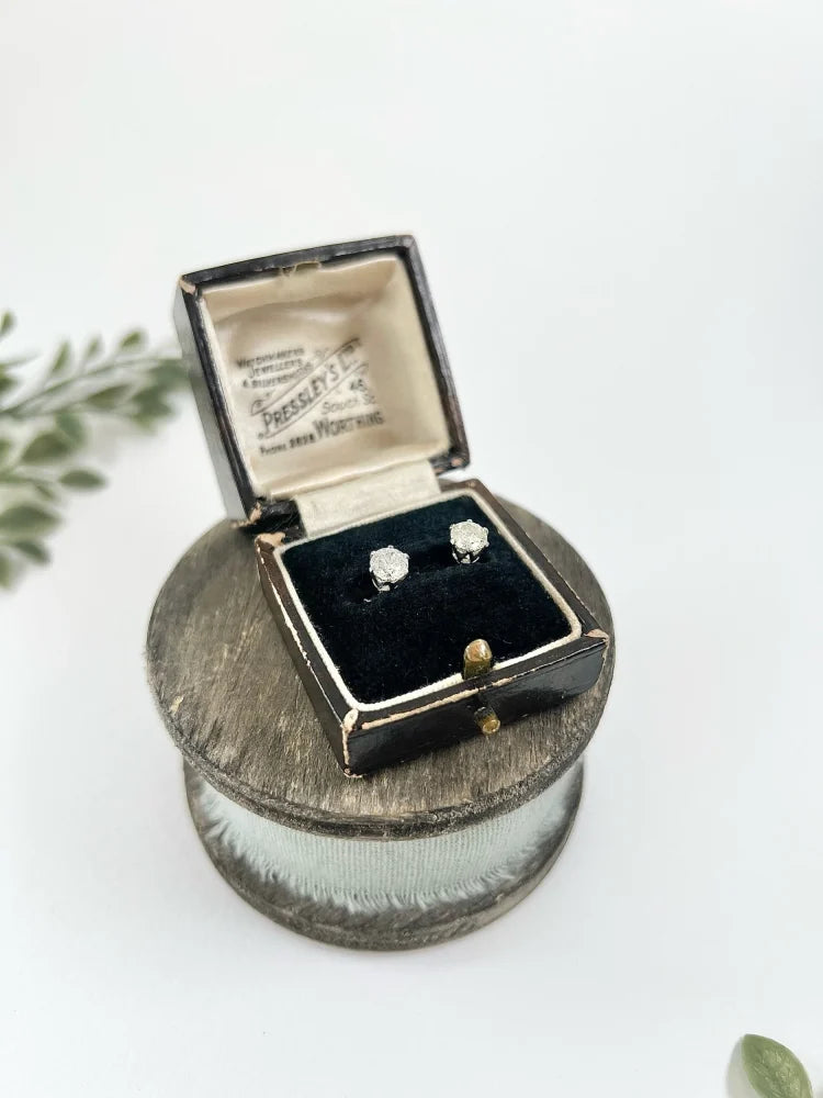 Modern Diamond Stud Earrings In 18 Carat White Gold