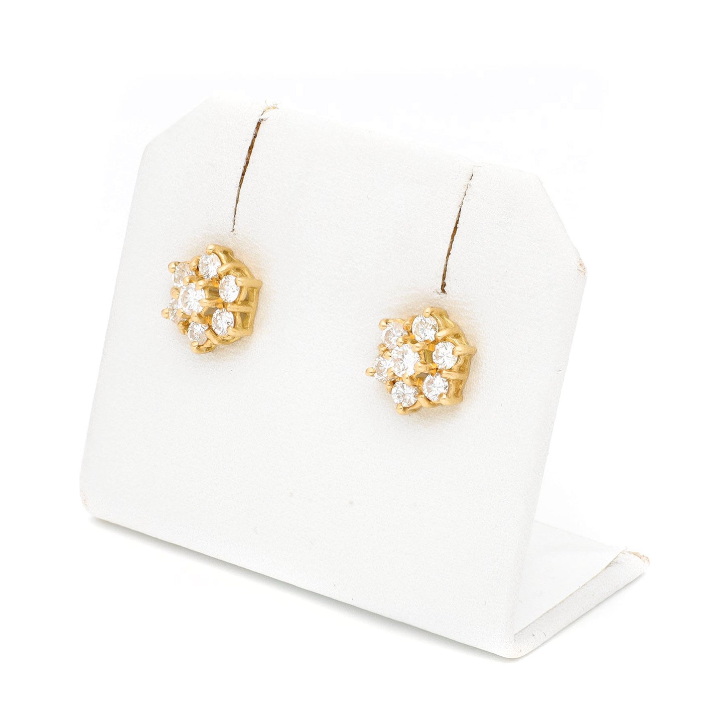 Diamond 18k Rosette Stud Earrings 16717-8953