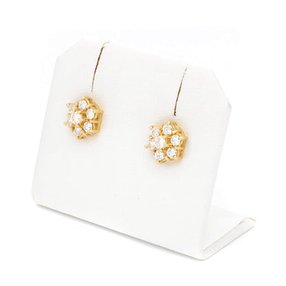Diamond 18k Rosette Stud Earrings 16717-8953