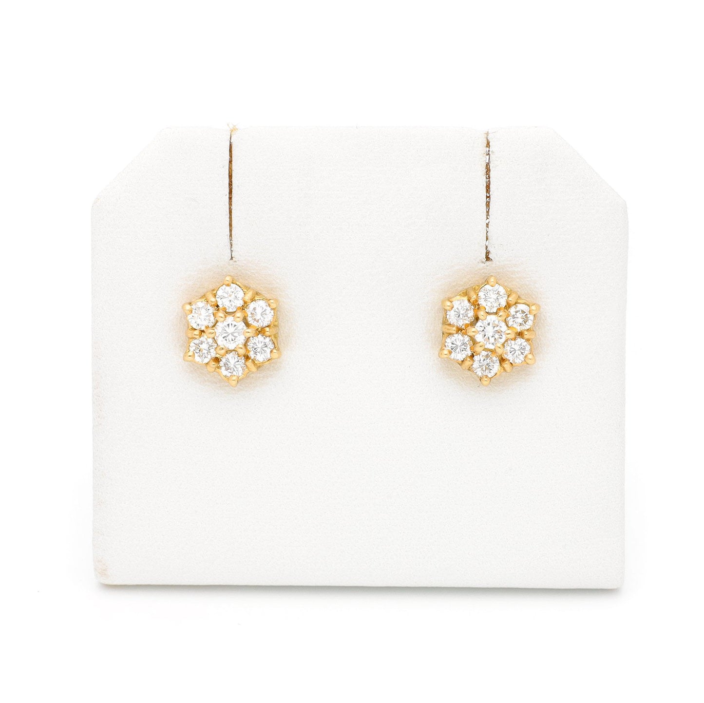 Diamond 18k Rosette Stud Earrings 16717-8953