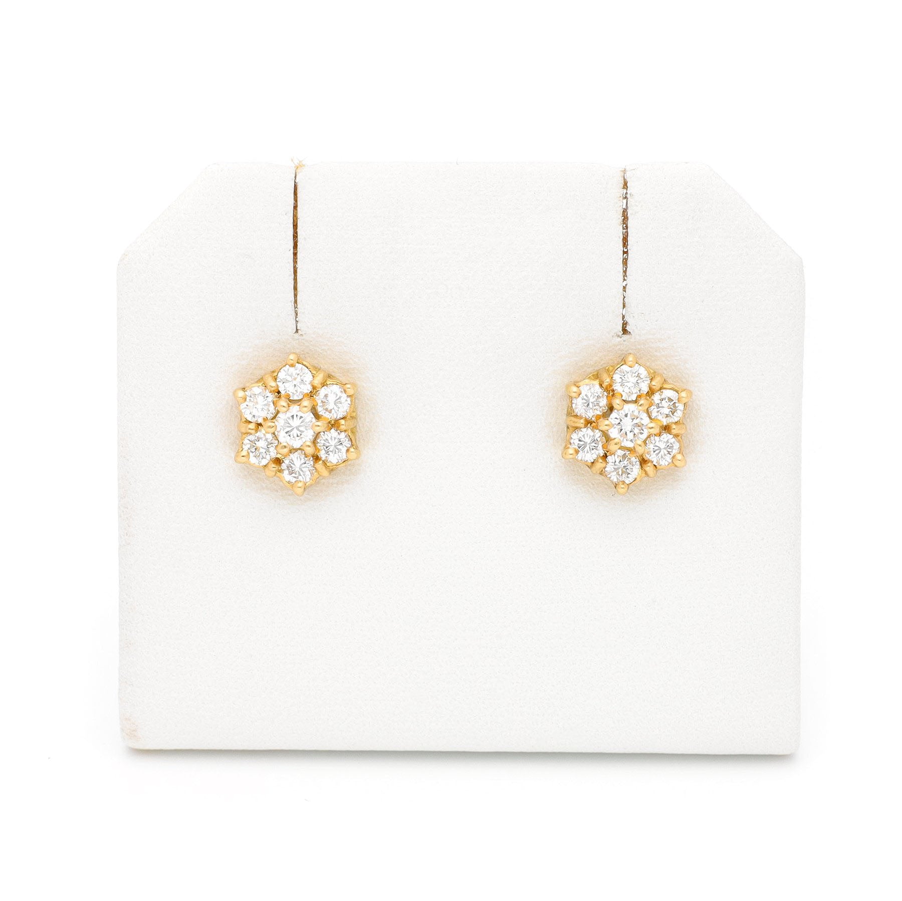 Diamond 18k Rosette Stud Earrings 16717-8953