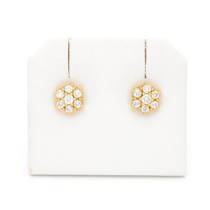 Diamond 18k Rosette Stud Earrings 16717-8953