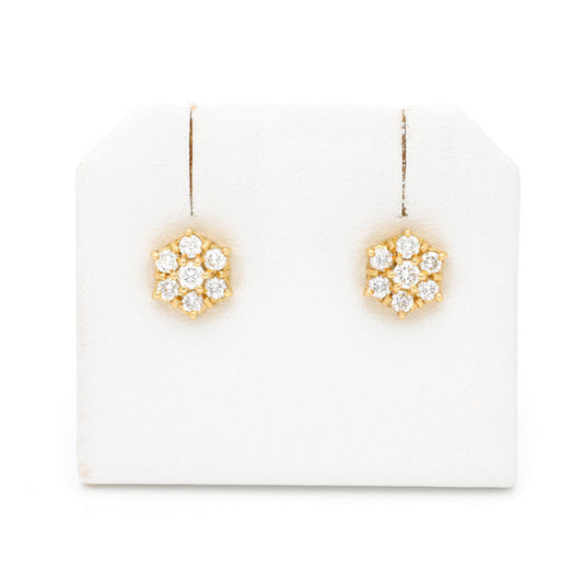 Diamond 18k Rosette Stud Earrings 16717-8953
