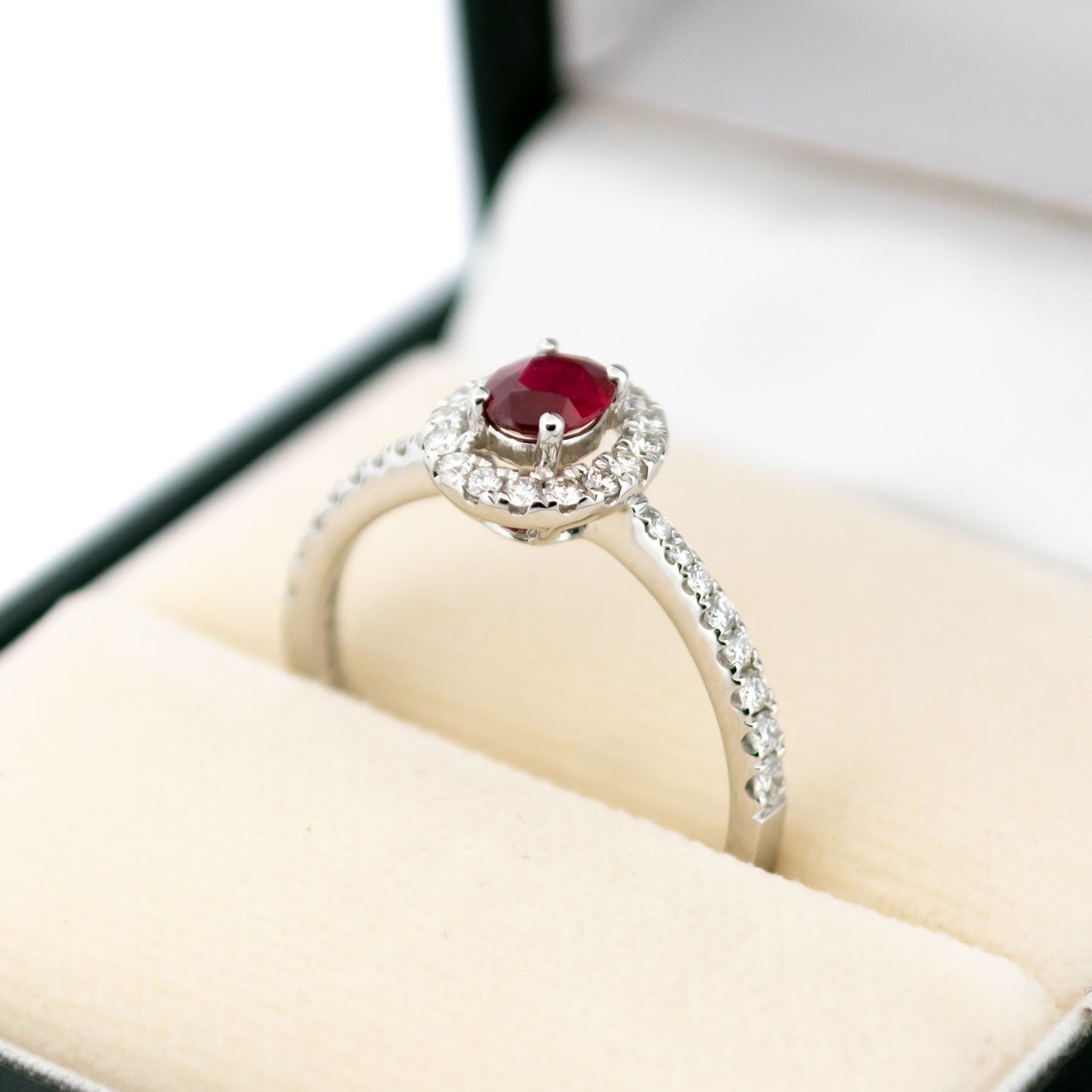 Diamond Ruby 18k Cluster Ring 16728-8963
