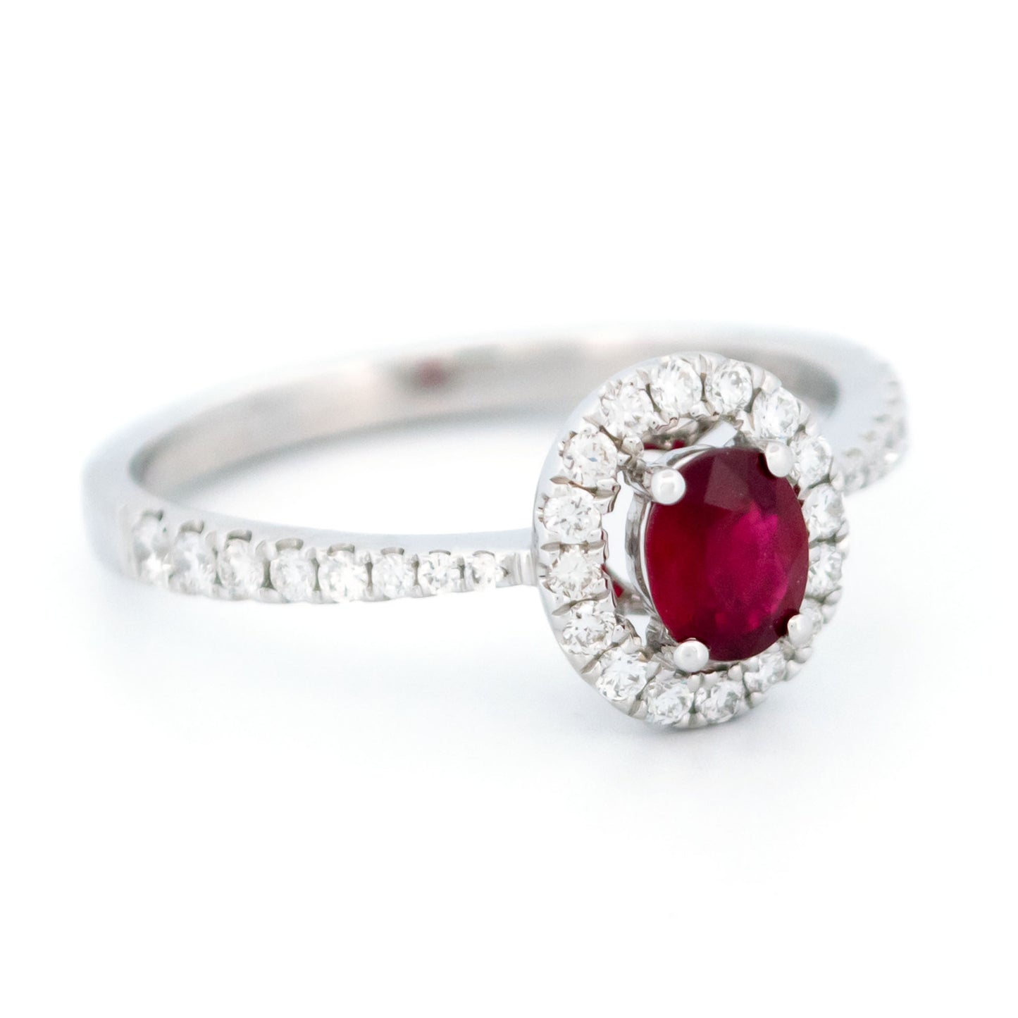 Diamond Ruby 18k Cluster Ring 16728-8963