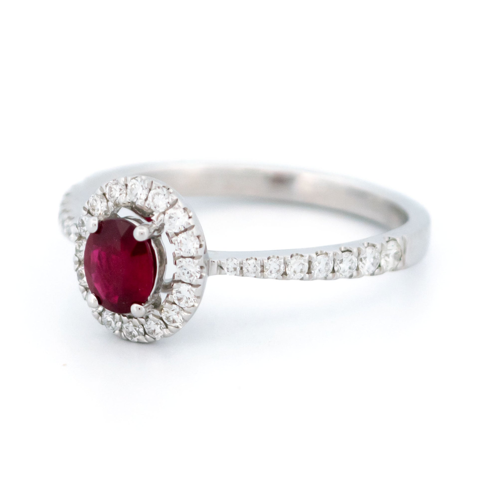 Diamond Ruby 18k Cluster Ring 16728-8963