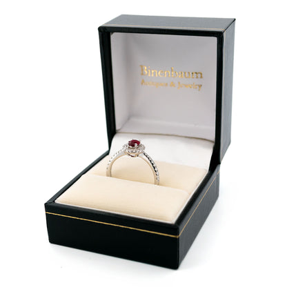 Diamond Ruby 18k Cluster Ring 16728-8963