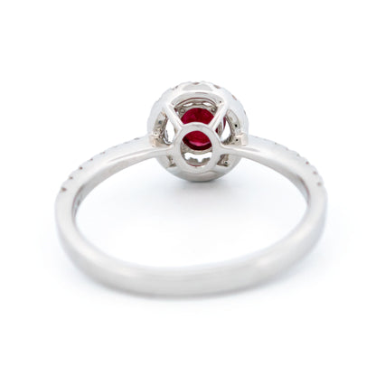 Diamond Ruby 18k Cluster Ring 16728-8963