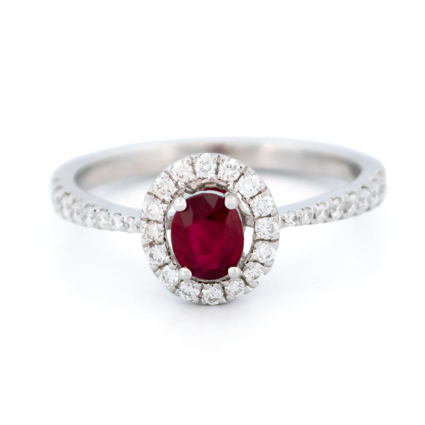Diamond Ruby 18k Cluster Ring 16728-8963