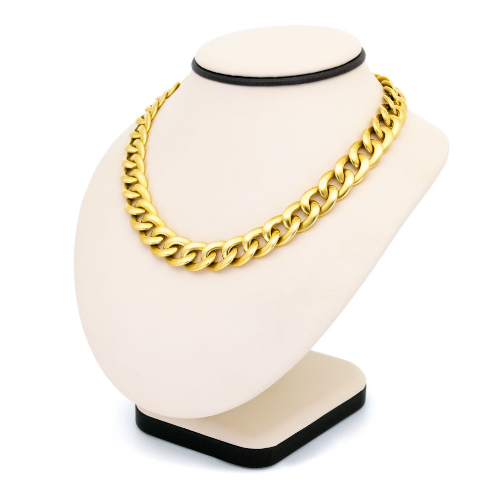 Vintage Italian 18ct Yellow Gold Curb Link Necklace