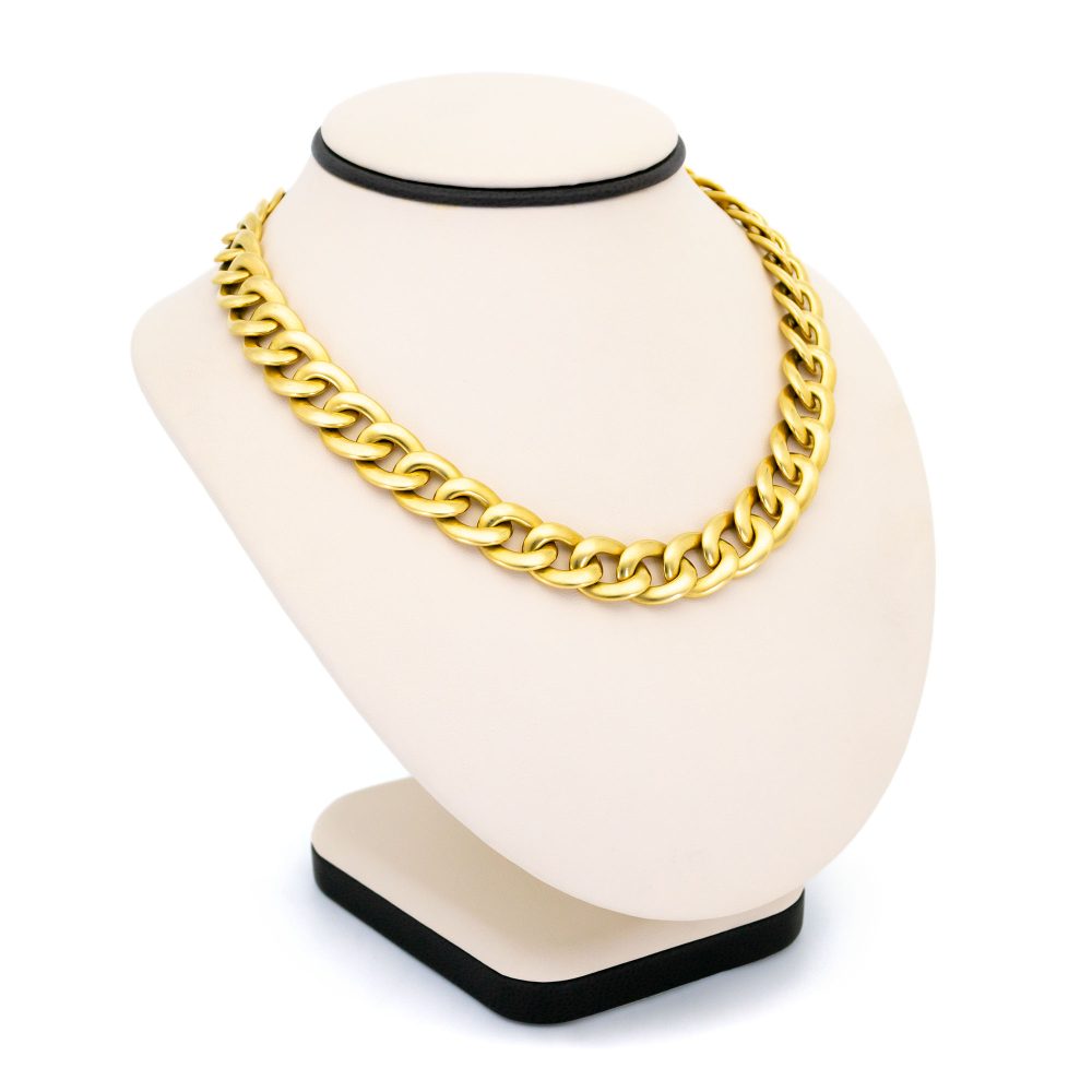 Vintage Italian 18ct Yellow Gold Curb Link Necklace