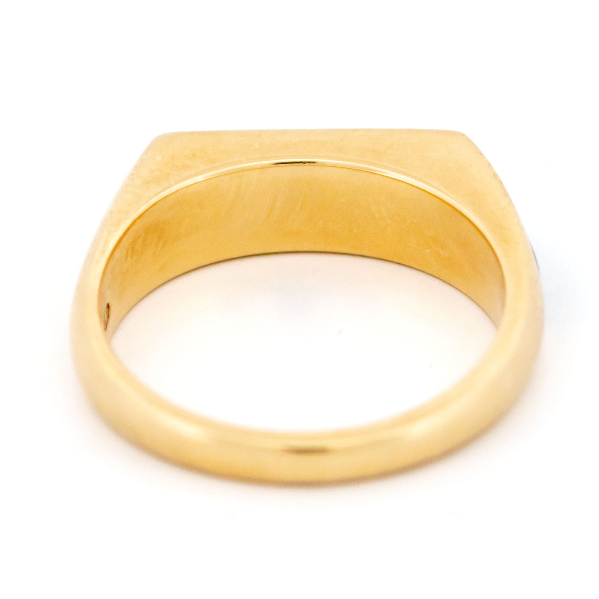 Vintage Retro Lapis Lazuli Set 14ct Gold Geometric Design Ring