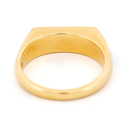 Vintage Retro Lapis Lazuli Set 14ct Gold Geometric Design Ring