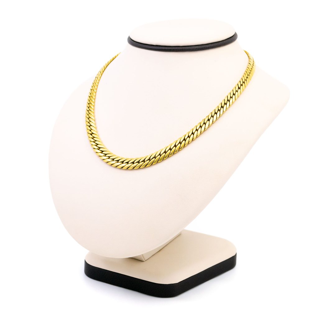 Vintage 18 Carat Yellow Gold Curb Link Necklace
