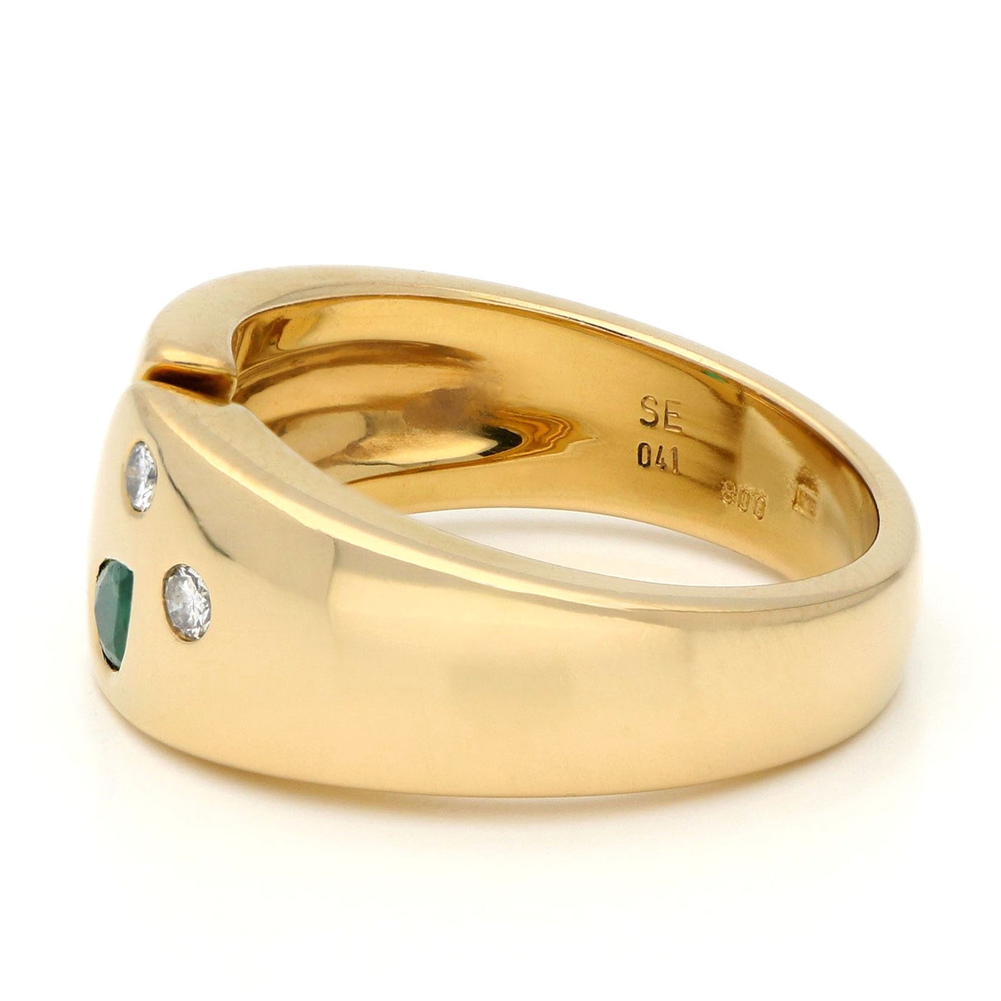 Diamond Emerald Sapphire 18k Gypsy Ring 16771-9001