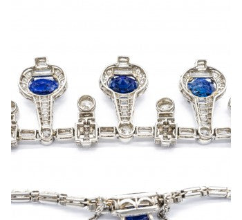 Sapphire and Diamond Fringe Necklace