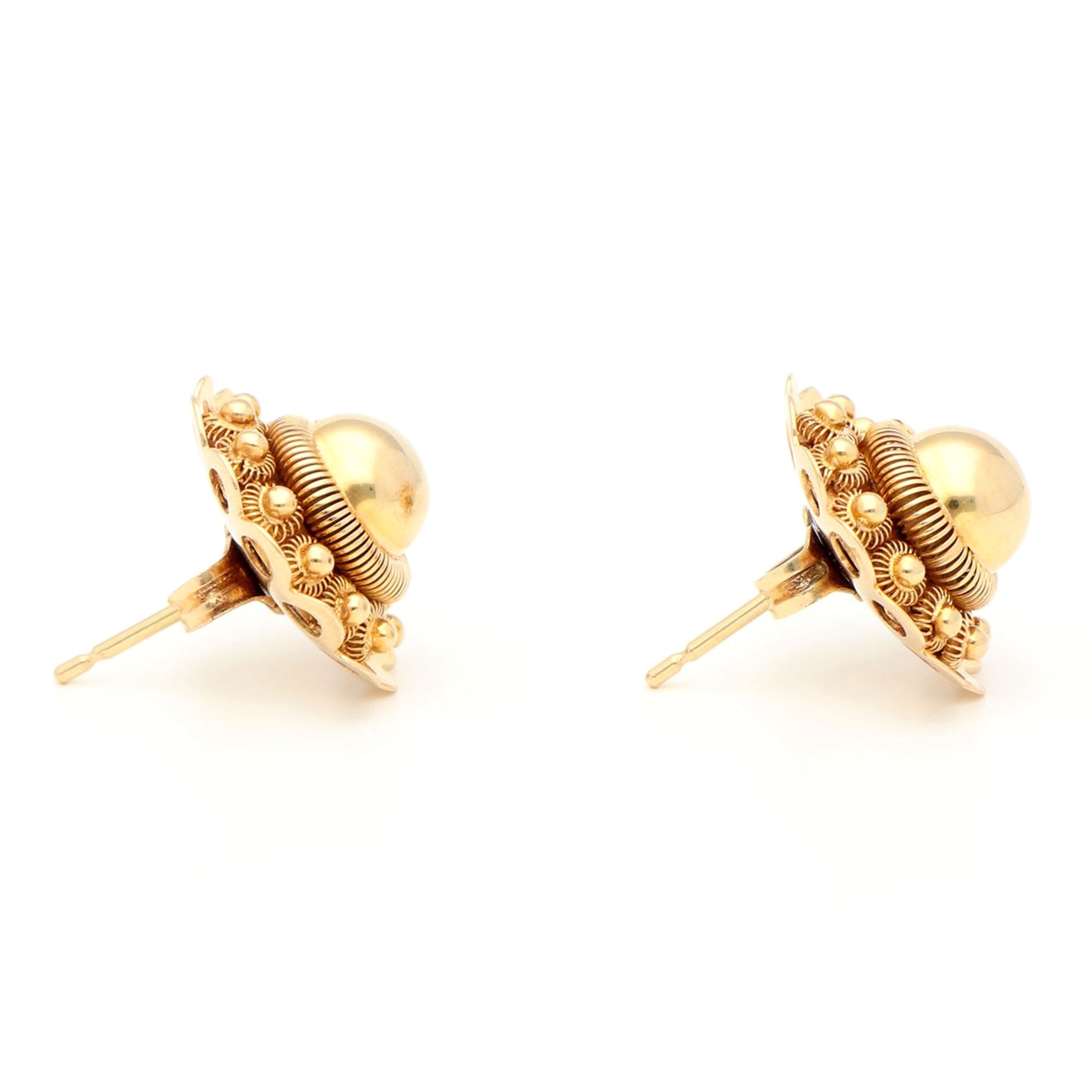Vintage 14ct Yellow Gold Zeeuwse Knop Stud Earrings