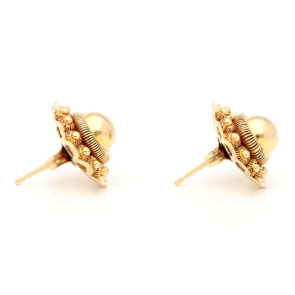 Vintage 14ct Yellow Gold Zeeuwse Knop Stud Earrings