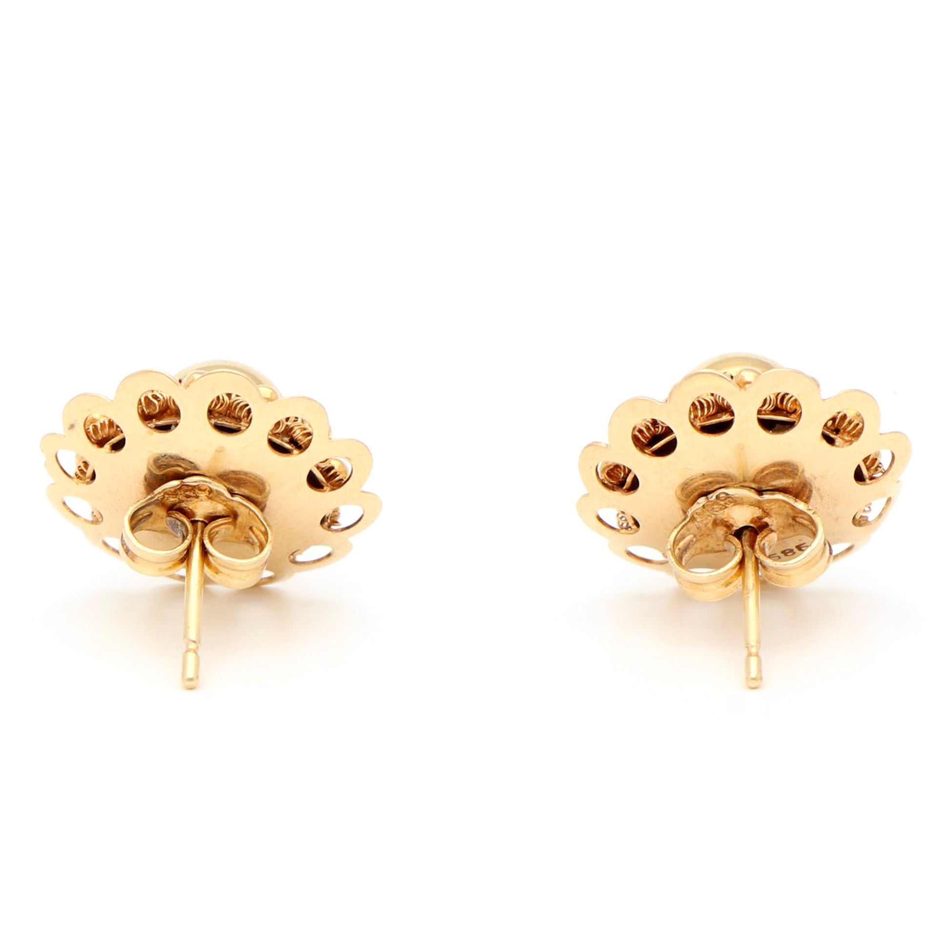 Vintage 14ct Yellow Gold Zeeuwse Knop Stud Earrings