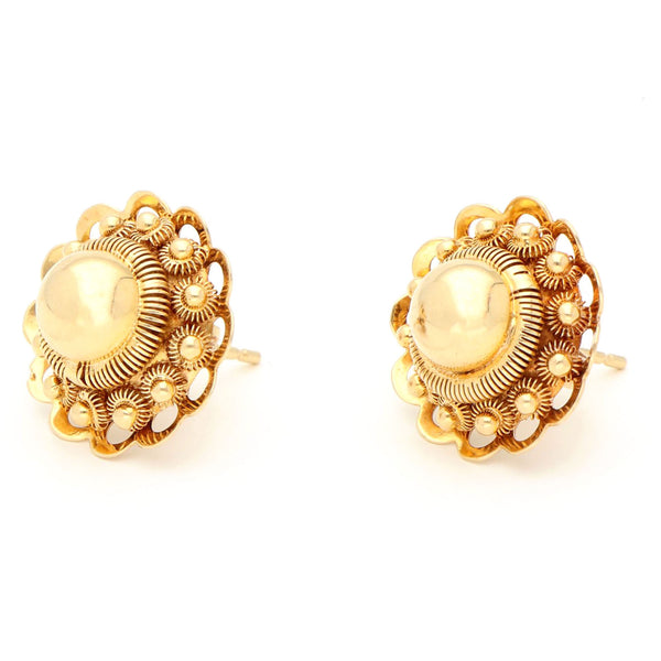Vintage 14ct Yellow Gold Zeeuwse Knop Stud Earrings