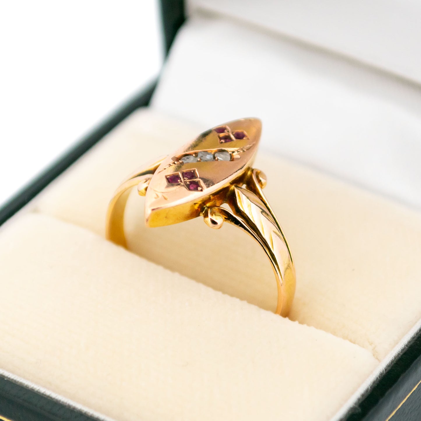 Diamond Ruby 14k Navette-Shape Ring 16912-9014